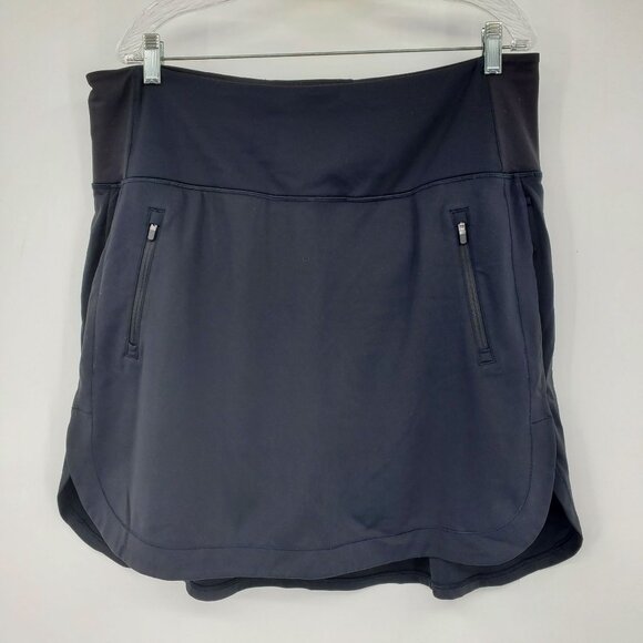 Athleta Black Fairway Preppy High Rise 18" Athletic Golf Tennis Skort Skirt 1X - Picture 1 of 10